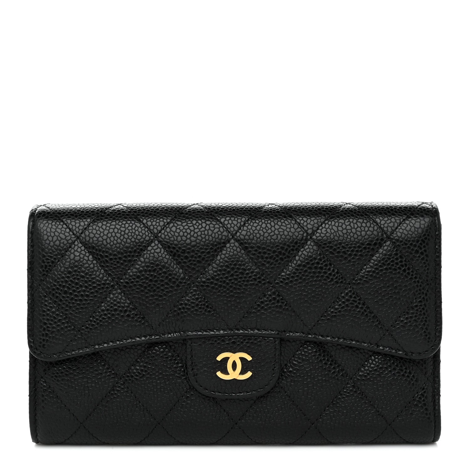 Chanel Caviar Quilted Long Flap Wallet Black 1 of 9