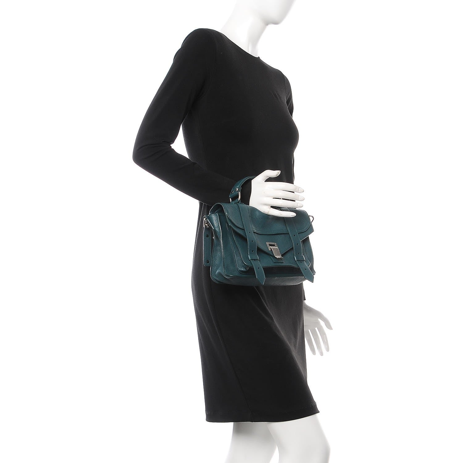 Proenza Schouler Calfskin Tiny PS1 Satchel Dark Teal 3 of 8
