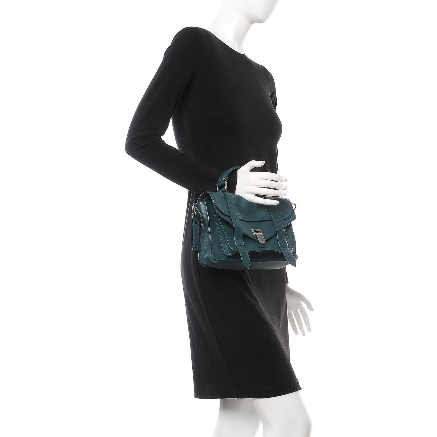 Calfskin Tiny PS1 Satchel Dark Teal
