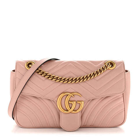 Calfskin Matelasse Small GG Marmont Shoulder Bag Perfect Pink