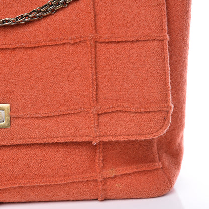 Chanel Wool Patchwork Mademoiselle Jumbo Flap Orange 16 of 20