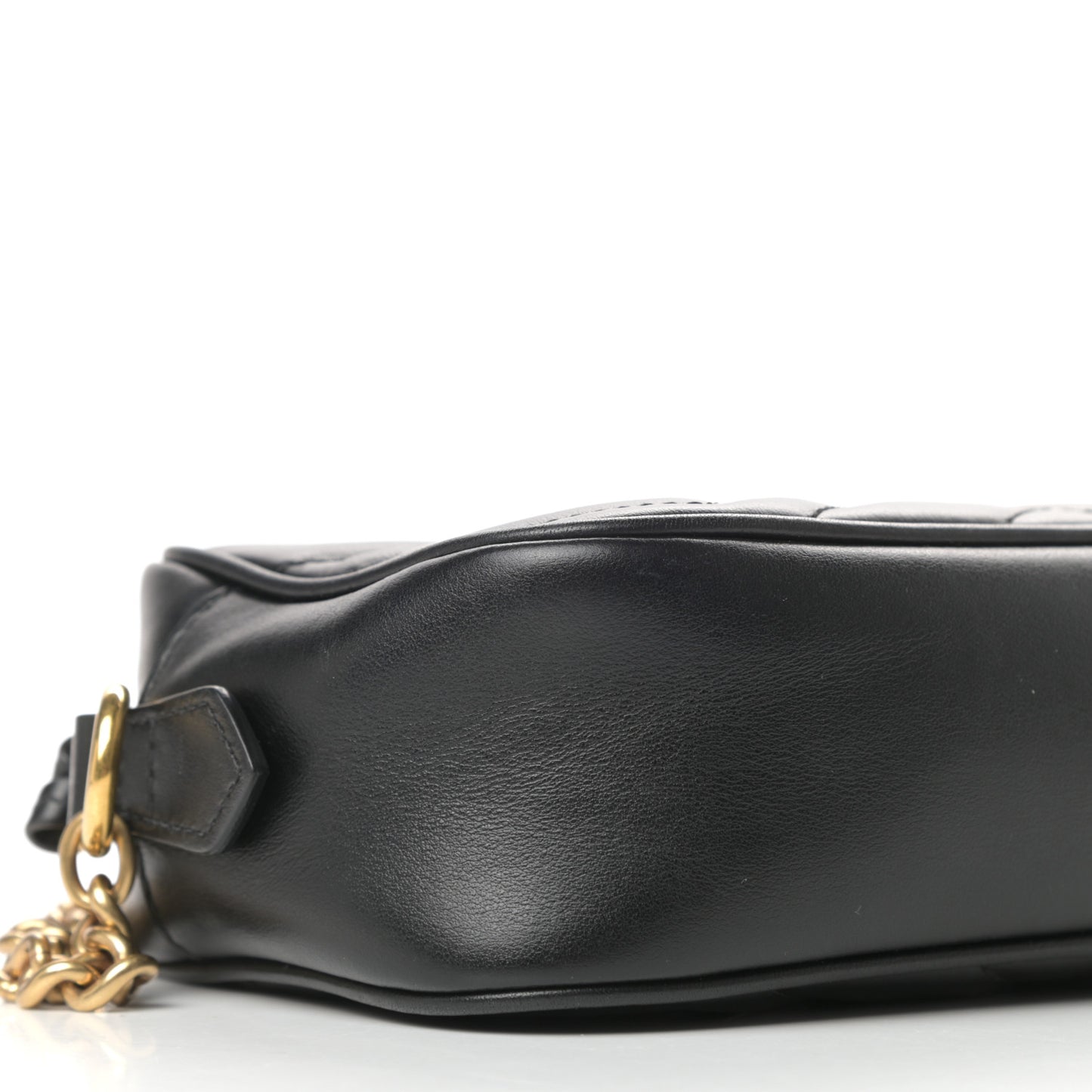 Calfskin Matelasse Mini GG Marmont Chain Shoulder Bag Black