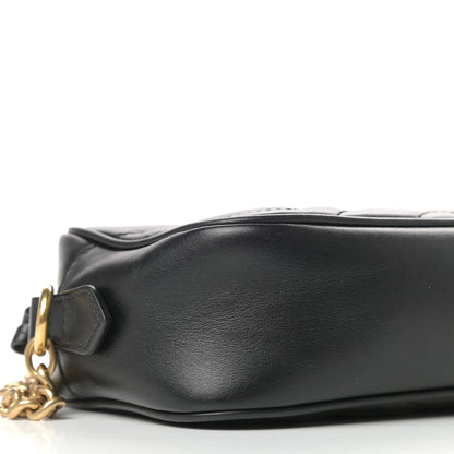 Gucci Calfskin Matelasse Mini GG Marmont Chain Shoulder Bag Black 8 of 11