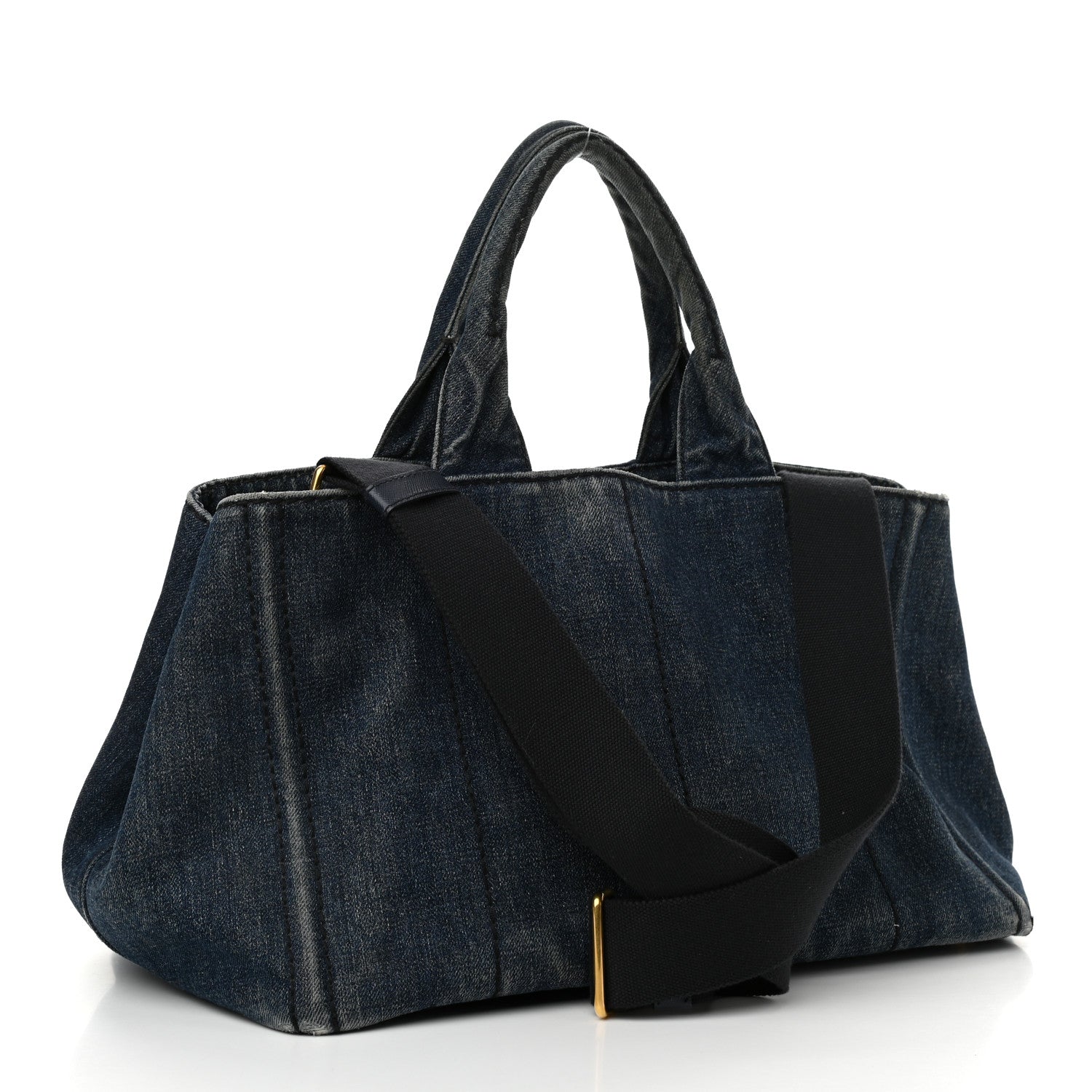 Prada Denim Logo Tote Bleu 3 of 11