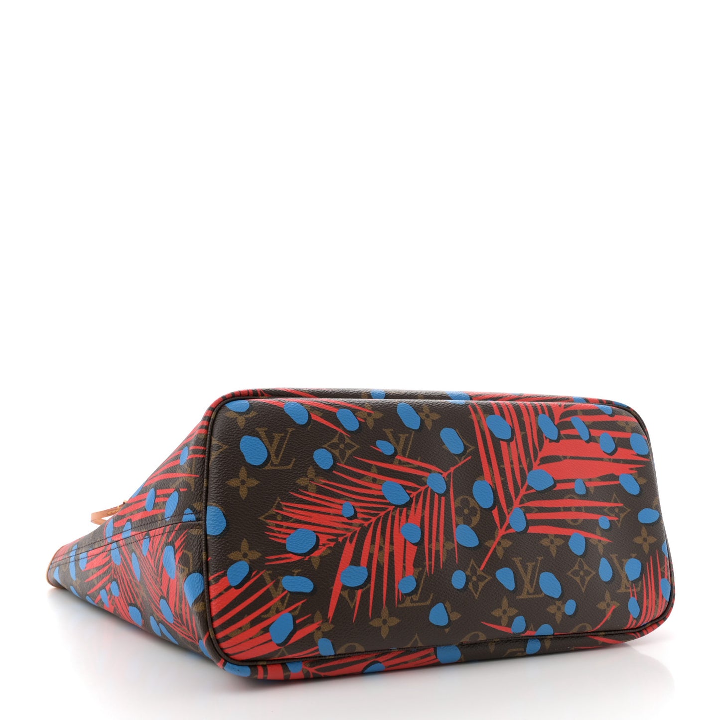 Monogram Jungle Dots Neo Neverfull MM Coquelicot Denim