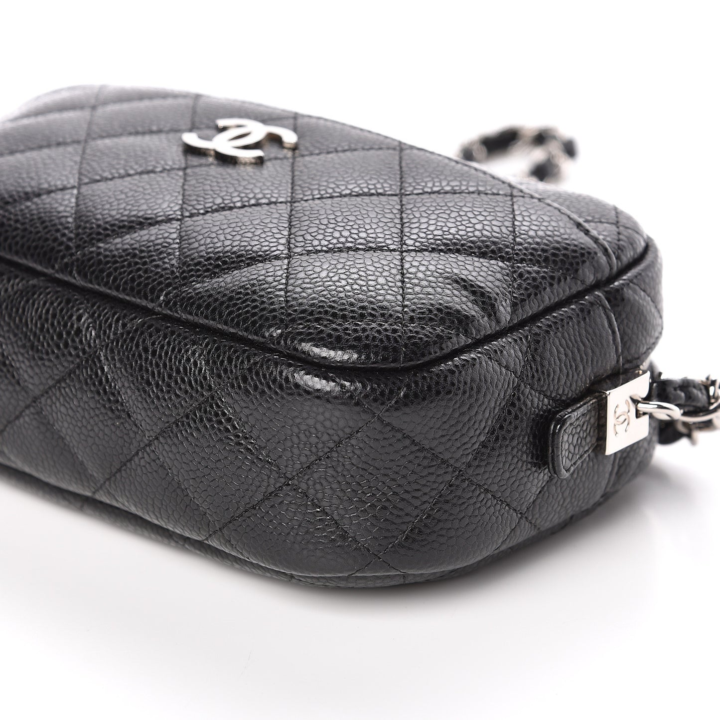 Caviar Quilted Camera Case Black