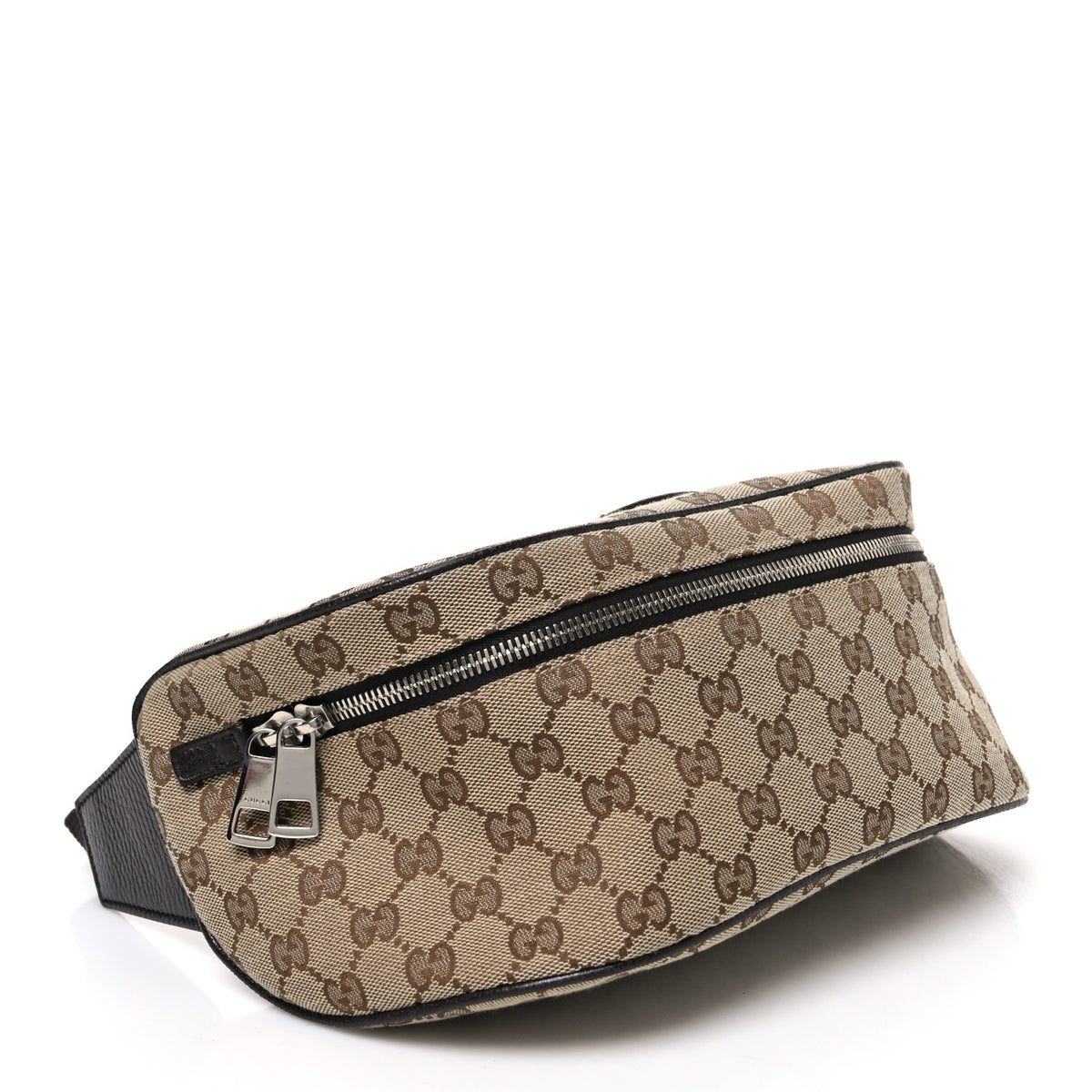 Gucci Monogram Dollar Calfskin Waist Pouch Beige Ebony Testa di Moro Marrone Scuro 4 of 10