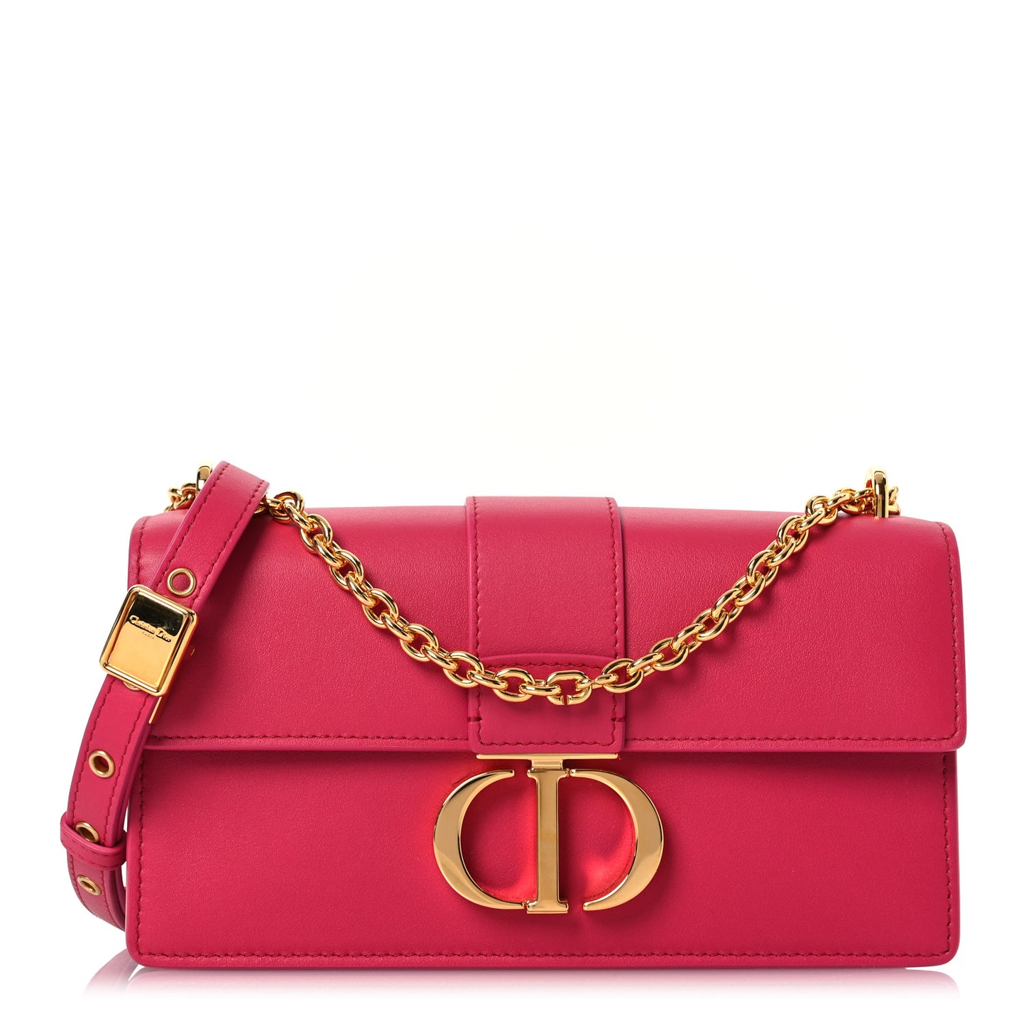 Grained Calfskin 30 Montaigne East West Chain Flap Bag Passion Pink