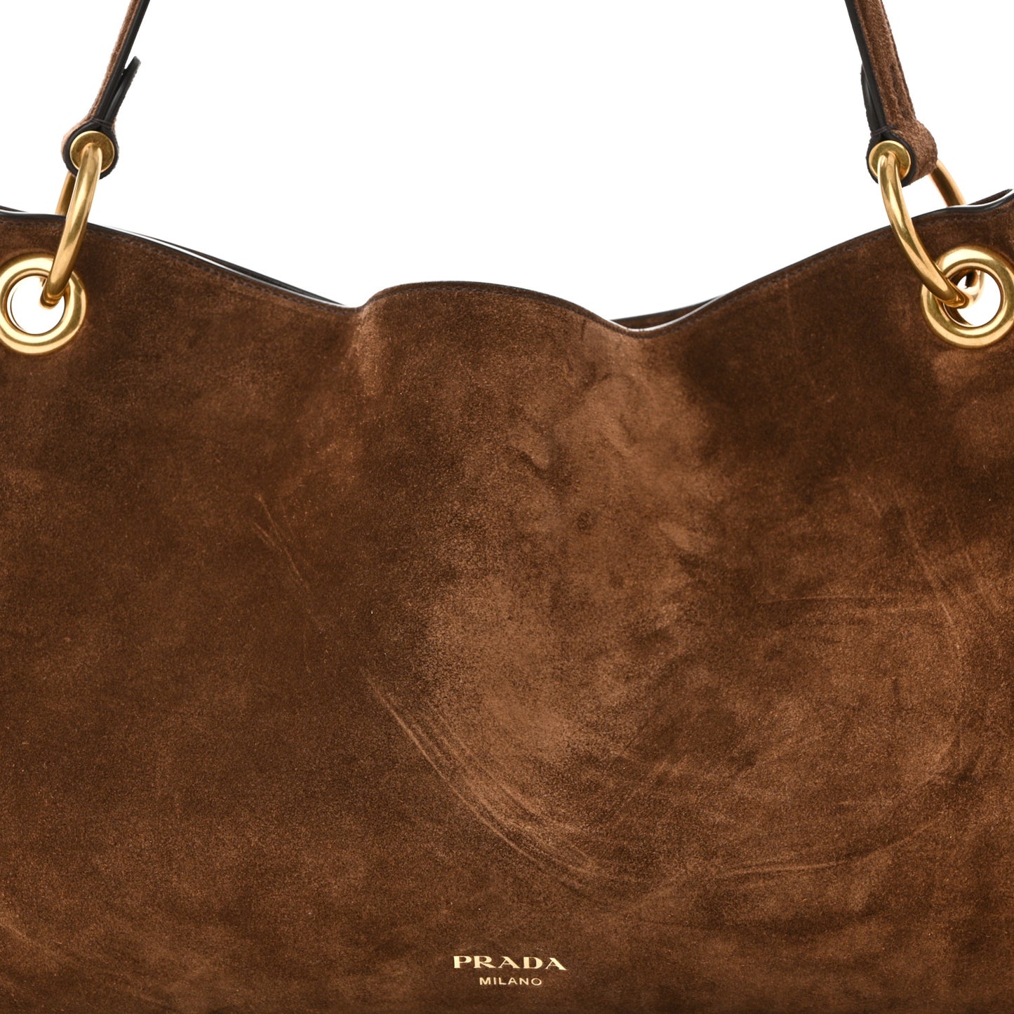 Suede Large Etude Shoulder Bag Cocoa Brown