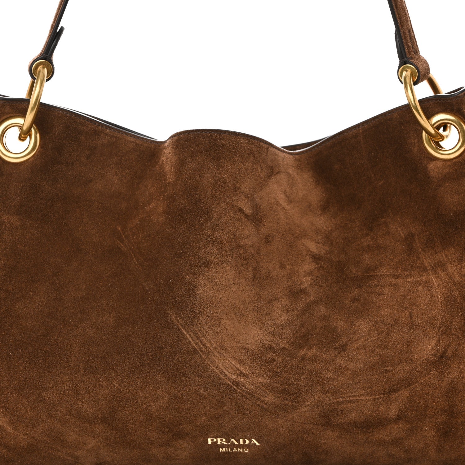 Prada Suede Large Etude Shoulder Bag Cocoa Brown 7 of 9