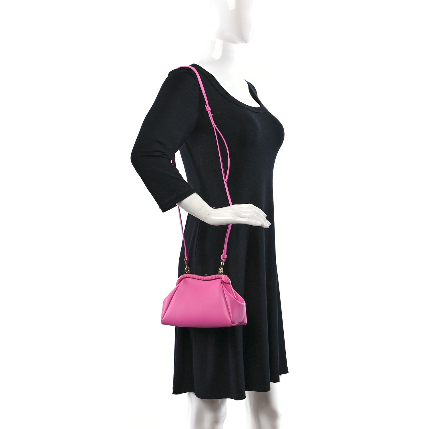 Bulgari Nappa Serpentine Clutch With Strap Pink 2 of 8