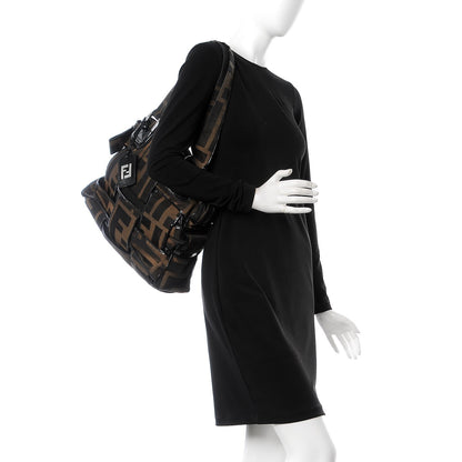 Fendi Patent Zucca Crossword Grande Bag Tobacco 2 of 10