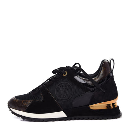 Louis Vuitton Suede Monogram Run Away Sneakers 37.5 Black 1 of 10