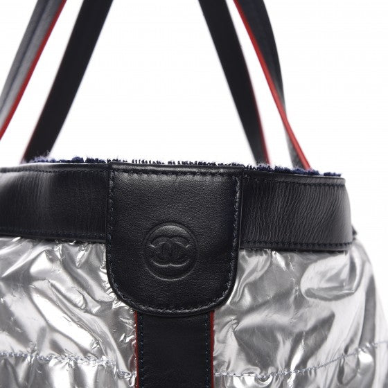 Chanel Reversible Airlines Tote Silver Navy 24 of 29