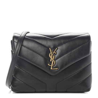 Saint Laurent Calfskin Y Quilted Monogram Toy Loulou Crossbody Bag Black 1 of 9