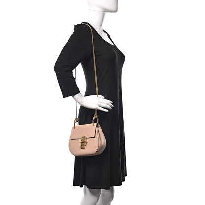 Chloe Grained Lambskin Mini Drew Shoulder Bag Cement Pink 2 of 9