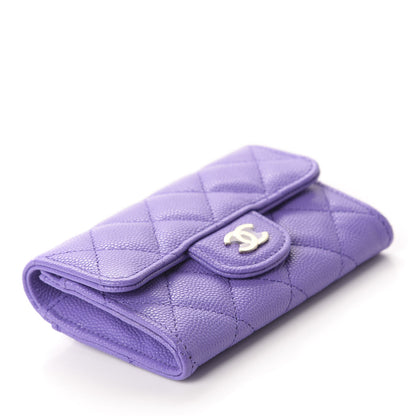 Chanel Caviar Quilted Flap Card Holder Wallet Purple 4 of 9