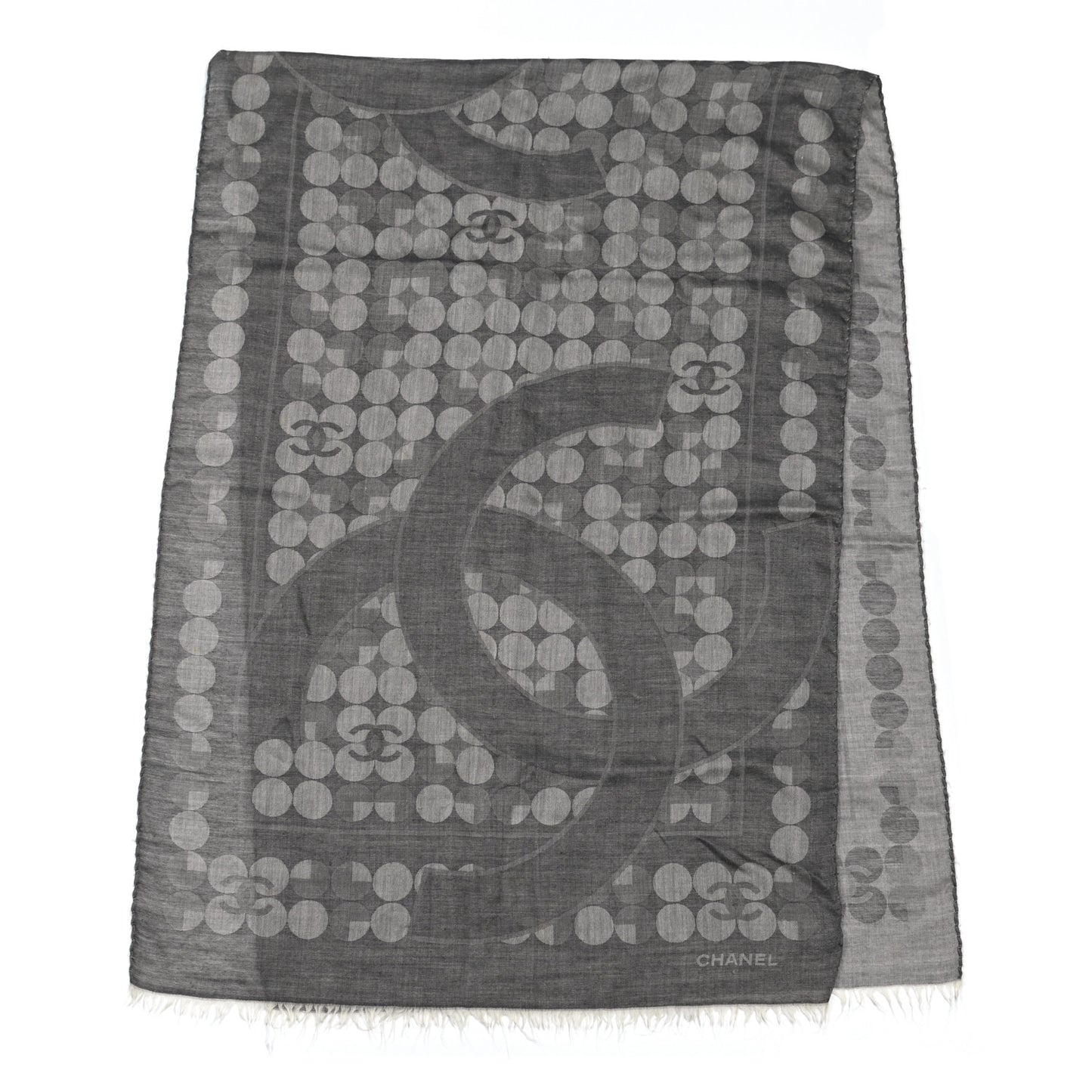 Cashmere Silk CC Scarf Grey
