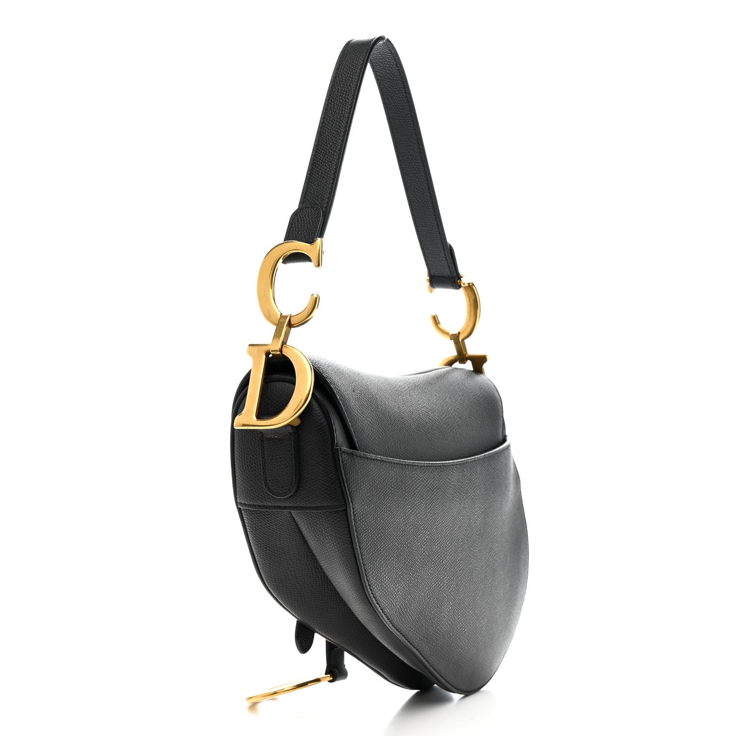 Christian Dior Grained Calfskin Saddle Bag Black 3 of 11