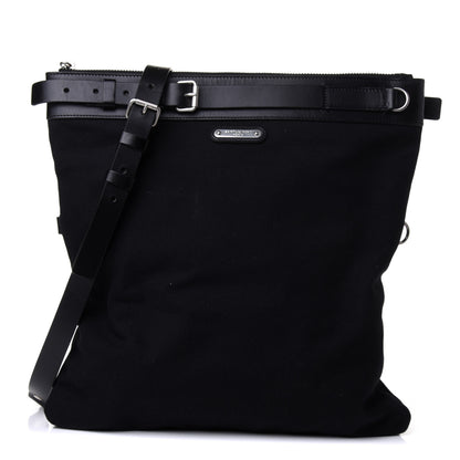 Saint Laurent Canvas Calfskin Belted Flat Messenger Bag Black 1 of 4
