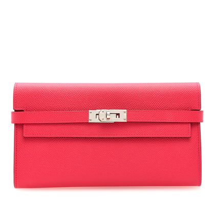 Hermes Epsom Kelly Longue Wallet Rose Extreme 1 of 7