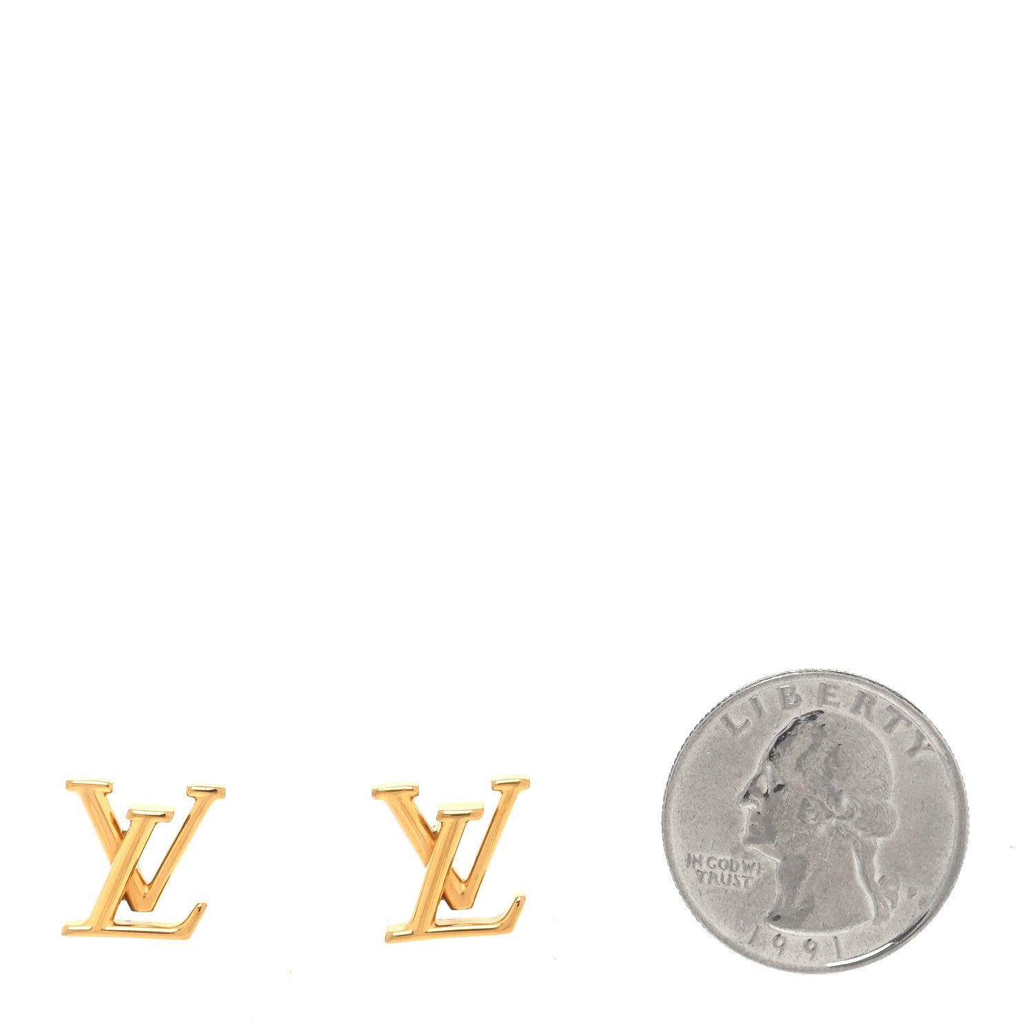 Louis Vuitton Metal LV Iconic Earrings Gold 2 of 6