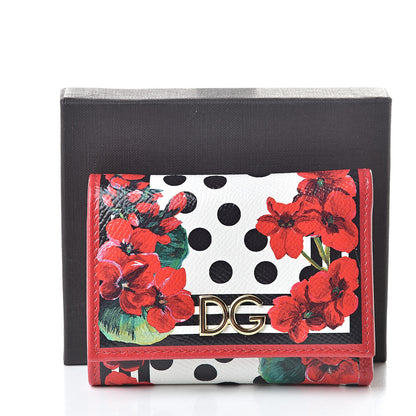 Dolce & Gabbana Dauphine Polka Dot Floral Print French Flap Wallet 7 of 7