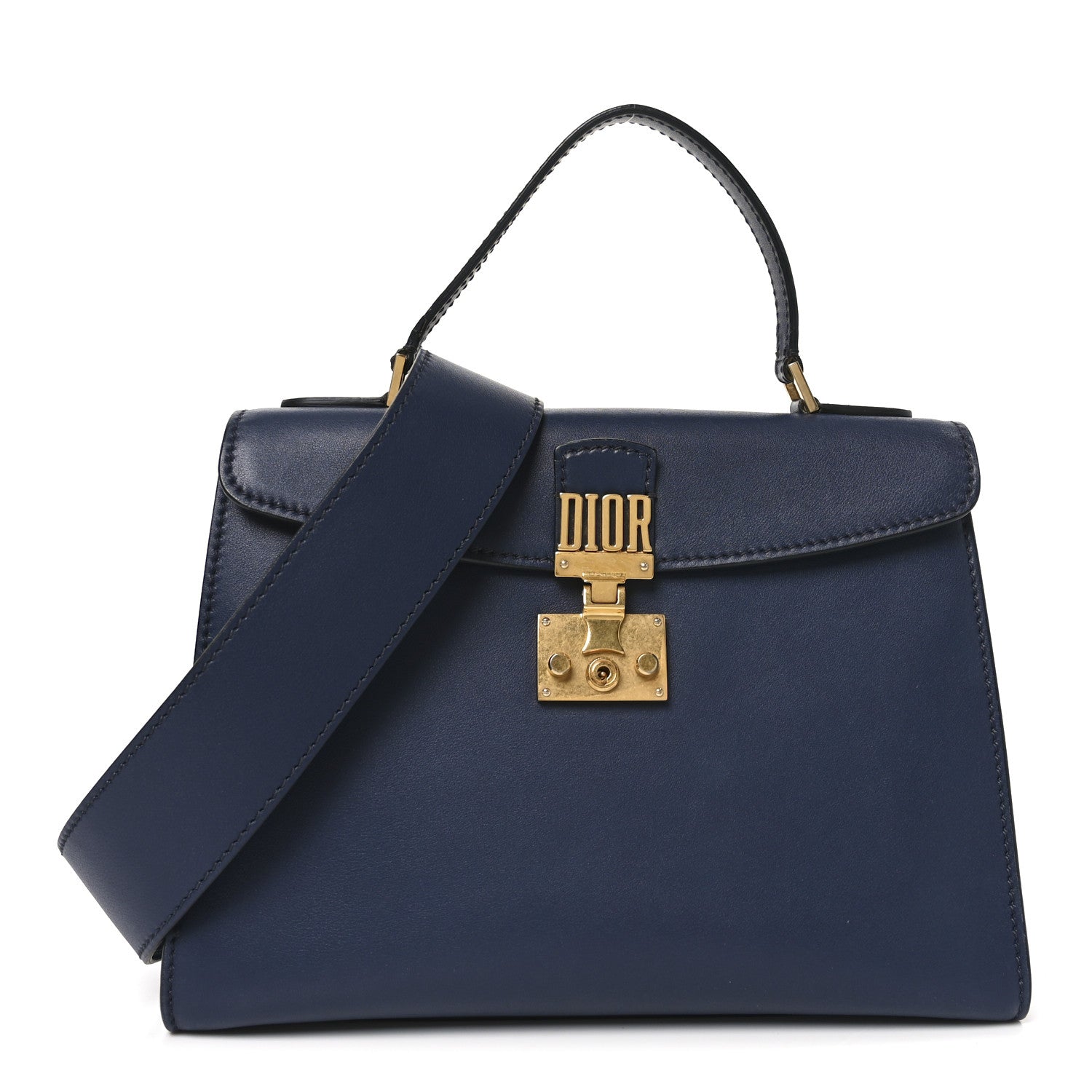 Christian Dior Calfskin Dioraddict Top Handle Navy Blue 1 of 9