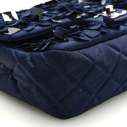 Chanel Satin Paillette Sequin Quilted Medium Single Flap Navy 8 of 9