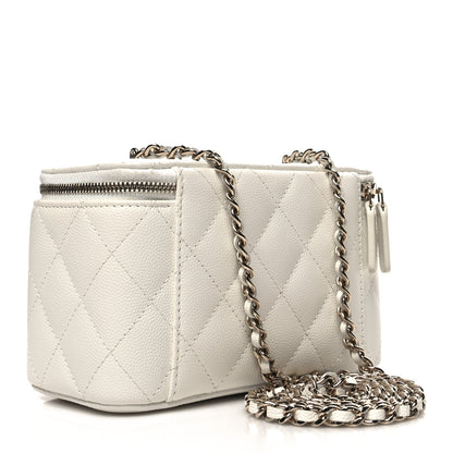 Chanel Caviar Quilted Small Vanity Case With Chain White 3 of 12