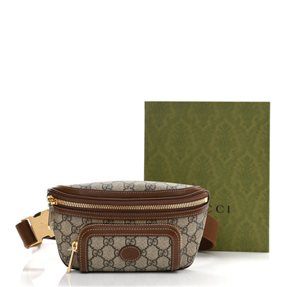 Gucci GG Supreme Monogram Textured Calfskin Retro Interlocking G Belt Bag Beige Ebony Brown Sugar 12 of 12