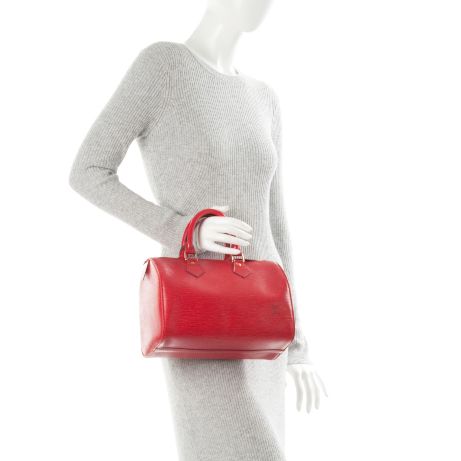 Louis Vuitton Epi Speedy 25 Castillan Red 2 of 7