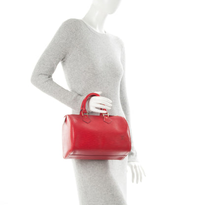Louis Vuitton Epi Speedy 25 Castillan Red 2 of 7