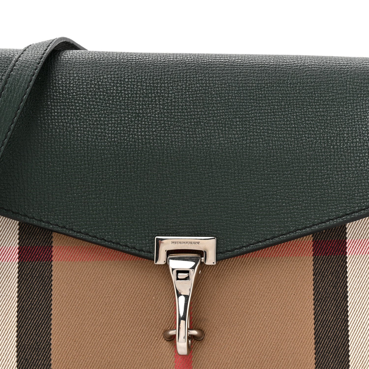 Burberry Derby Calfskin House Check Small Macken Crossbody Bag Dark Bottle Green 8 of 10