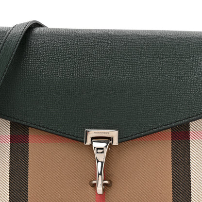 Burberry Derby Calfskin House Check Small Macken Crossbody Bag Dark Bottle Green 8 of 10