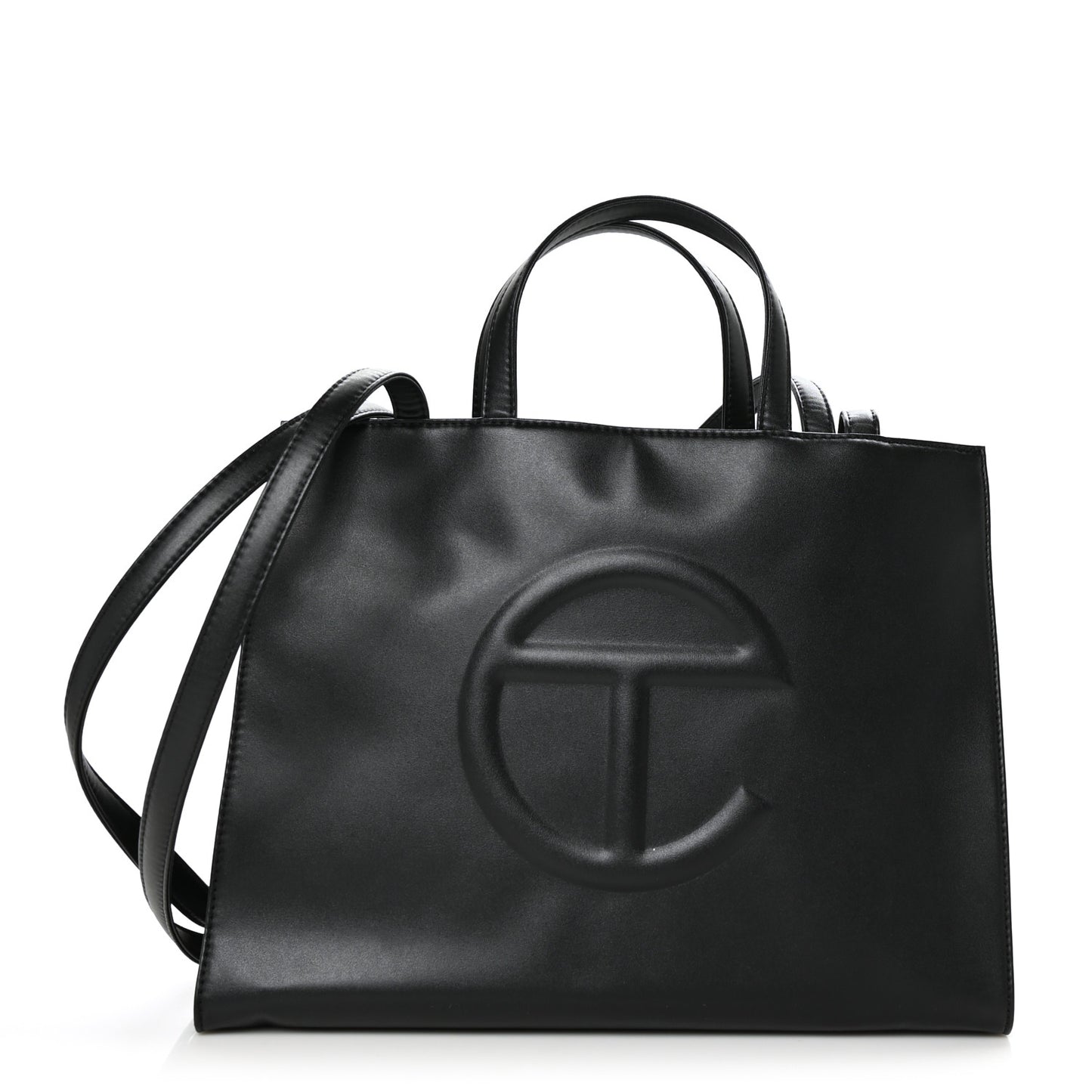 Vegan Leather Medium Shopping Bag Black