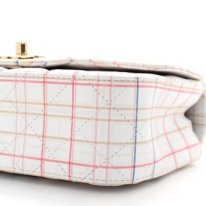Chanel Calfskin Quilted Plaid Printed Small Single Flap White Multicolor 10 of 11