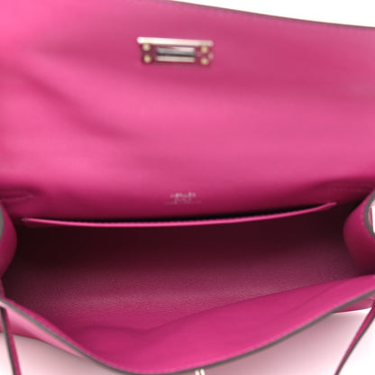 Hermes Swift Kelly Pochette Clutch Rose Pourpre 5 of 7