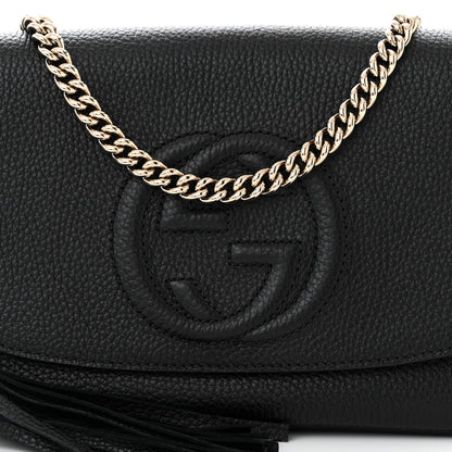 Gucci Pebbled Calfskin Medium Soho Flap Crossbody Black 8 of 10