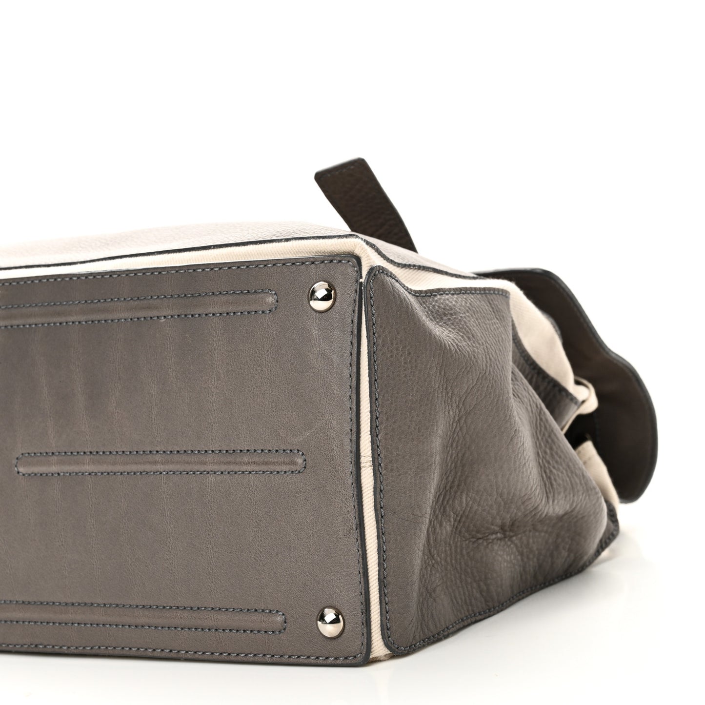 Calfskin Canvas Large Muse Two Grey