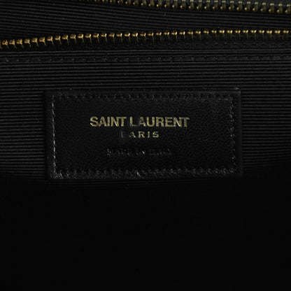 Saint Laurent Grain De Poudre Matelasse Chevron Large Monogram Satchel Oxblood 6 of 8