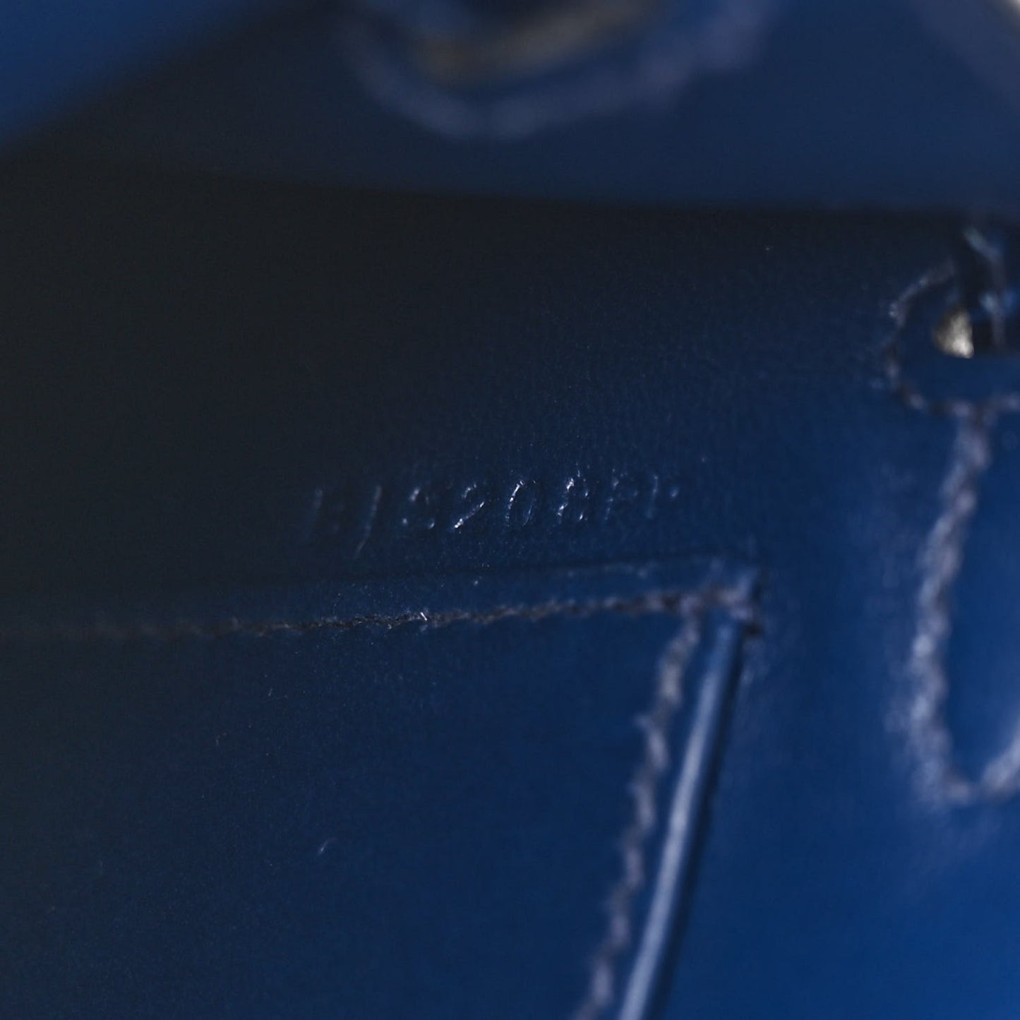 Madame Calfskin Shiny Alligator Mini Kelly Sellier Touch 20 Bleu Encre