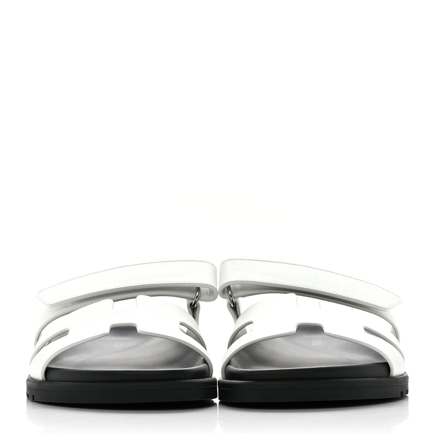 Hermes Calfskin Womens Chypre Sandals 37.5 White 2 of 9