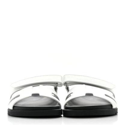 Hermes Calfskin Womens Chypre Sandals 37.5 White 2 of 9