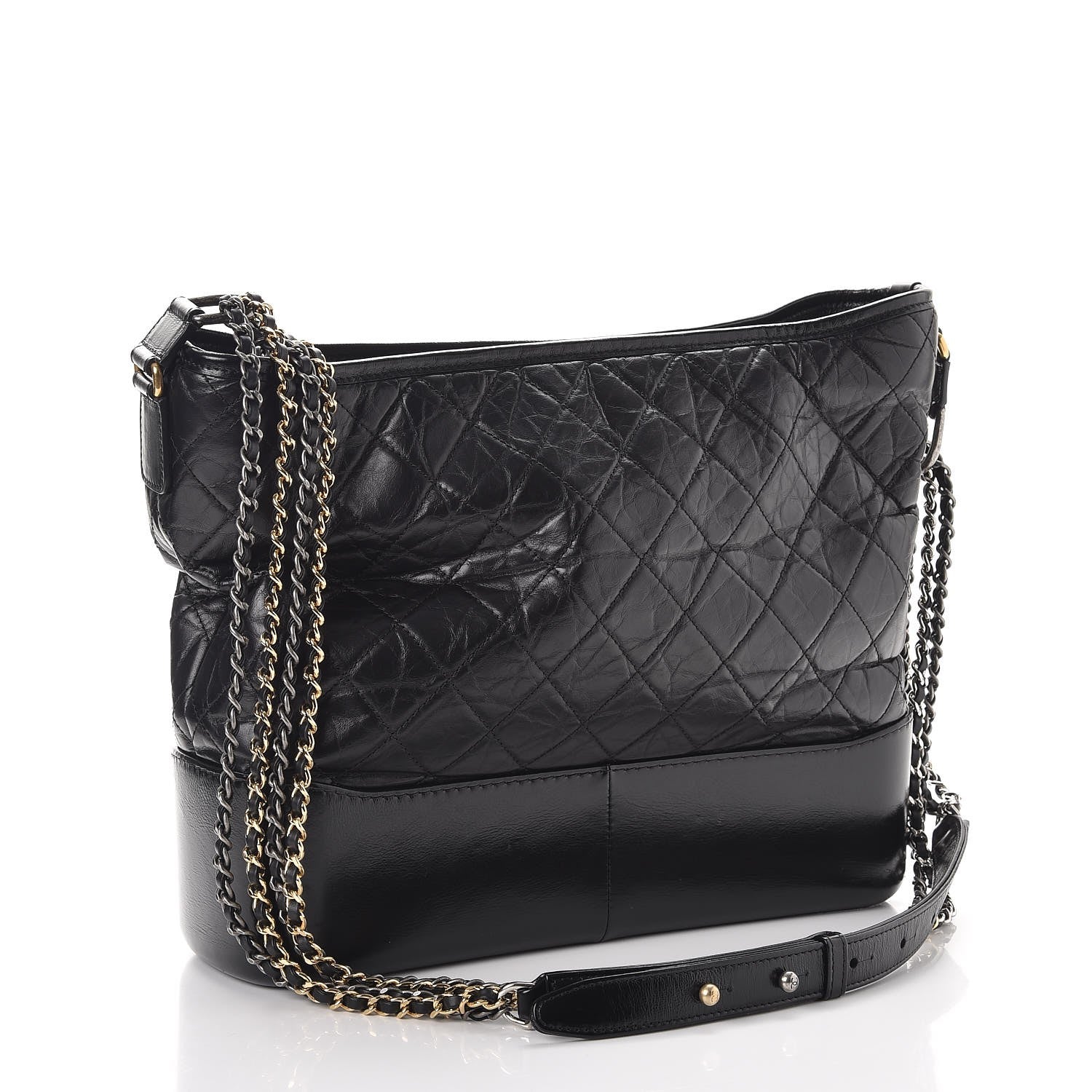 Chanel Aged Calfskin Quilted Large Gabrielle Hobo Black 3 of 11