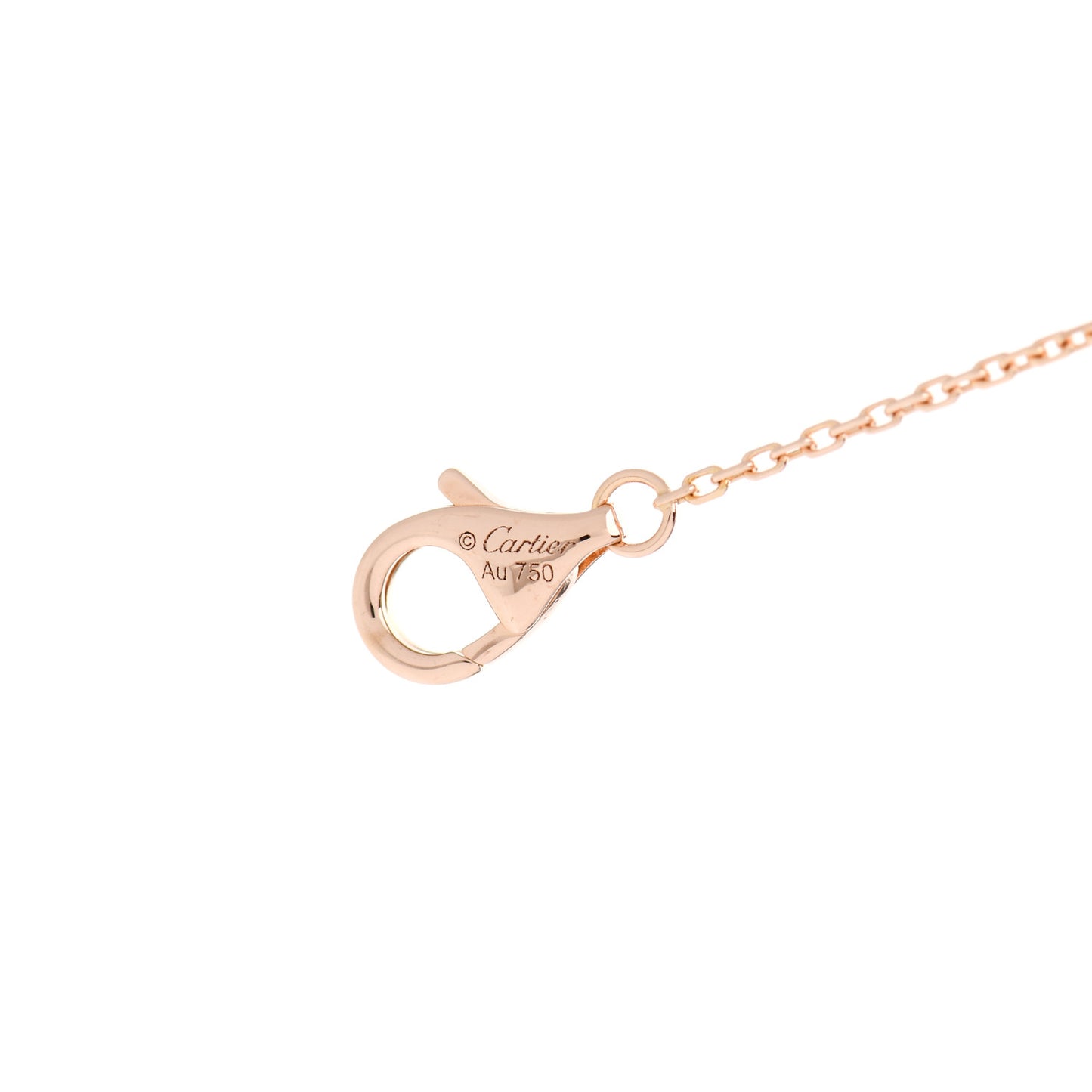 18K Pink Gold Diamond .23ct C De Cartier Pendant Necklace