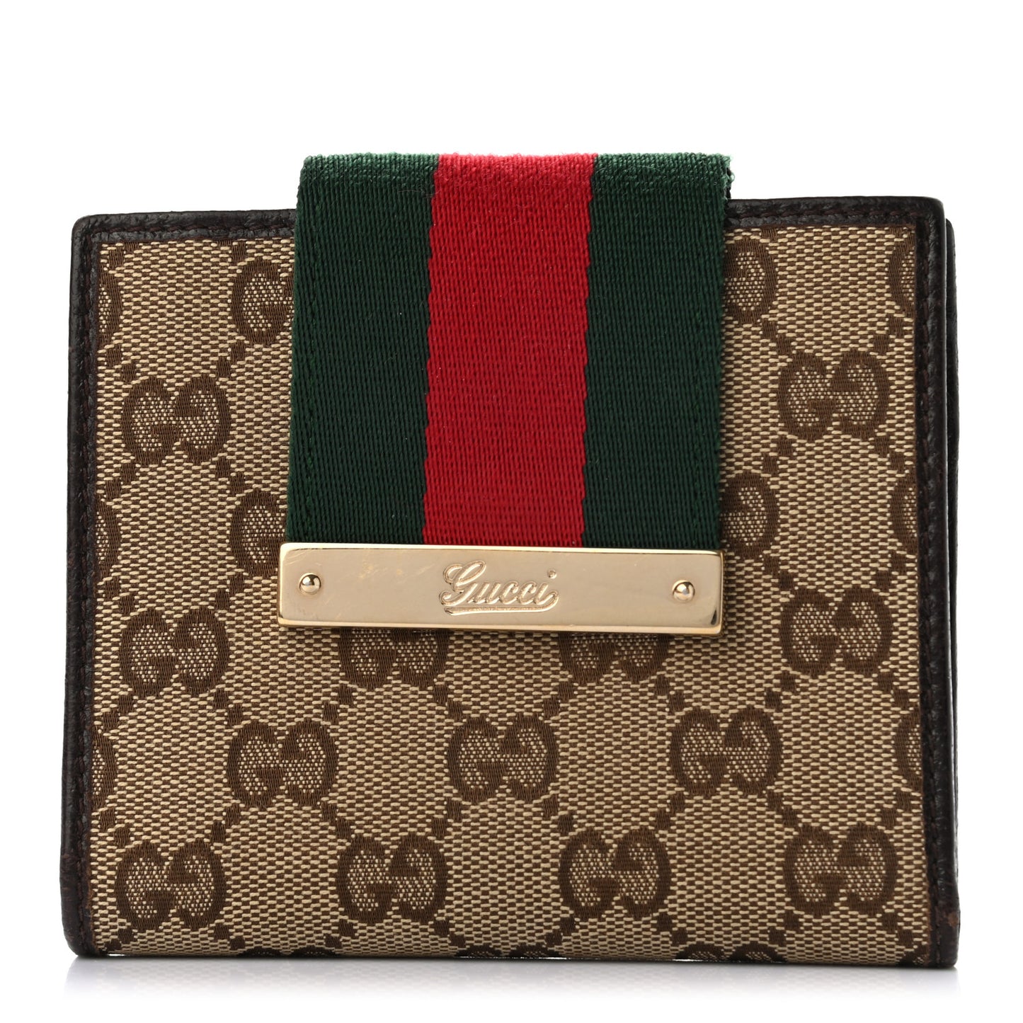 Monogram Web Ladies Web French Wallet Brown