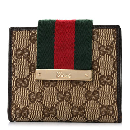 Gucci Monogram Web Ladies Web French Wallet Brown 1 of 10