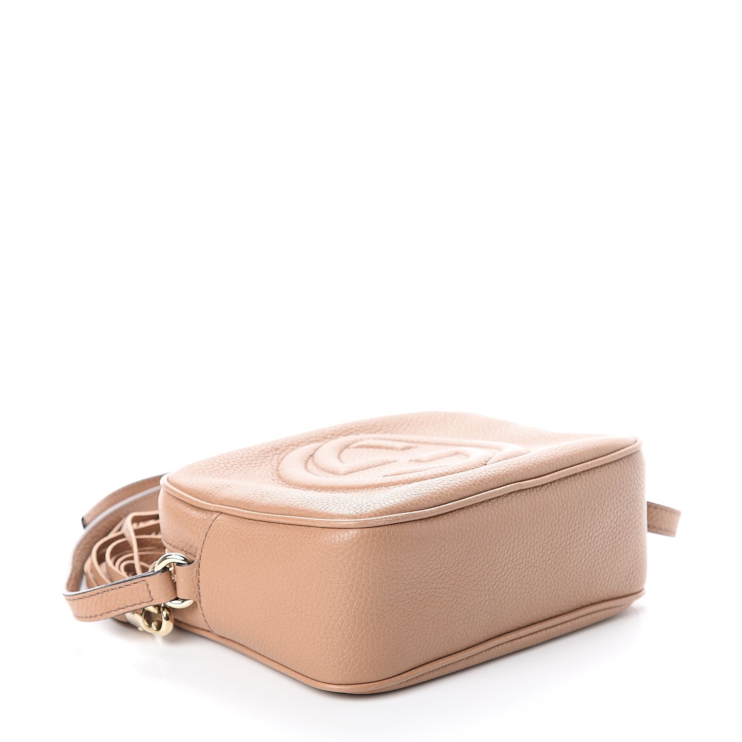 Pebbled Calfskin Small Soho Disco Bag Rose Beige
