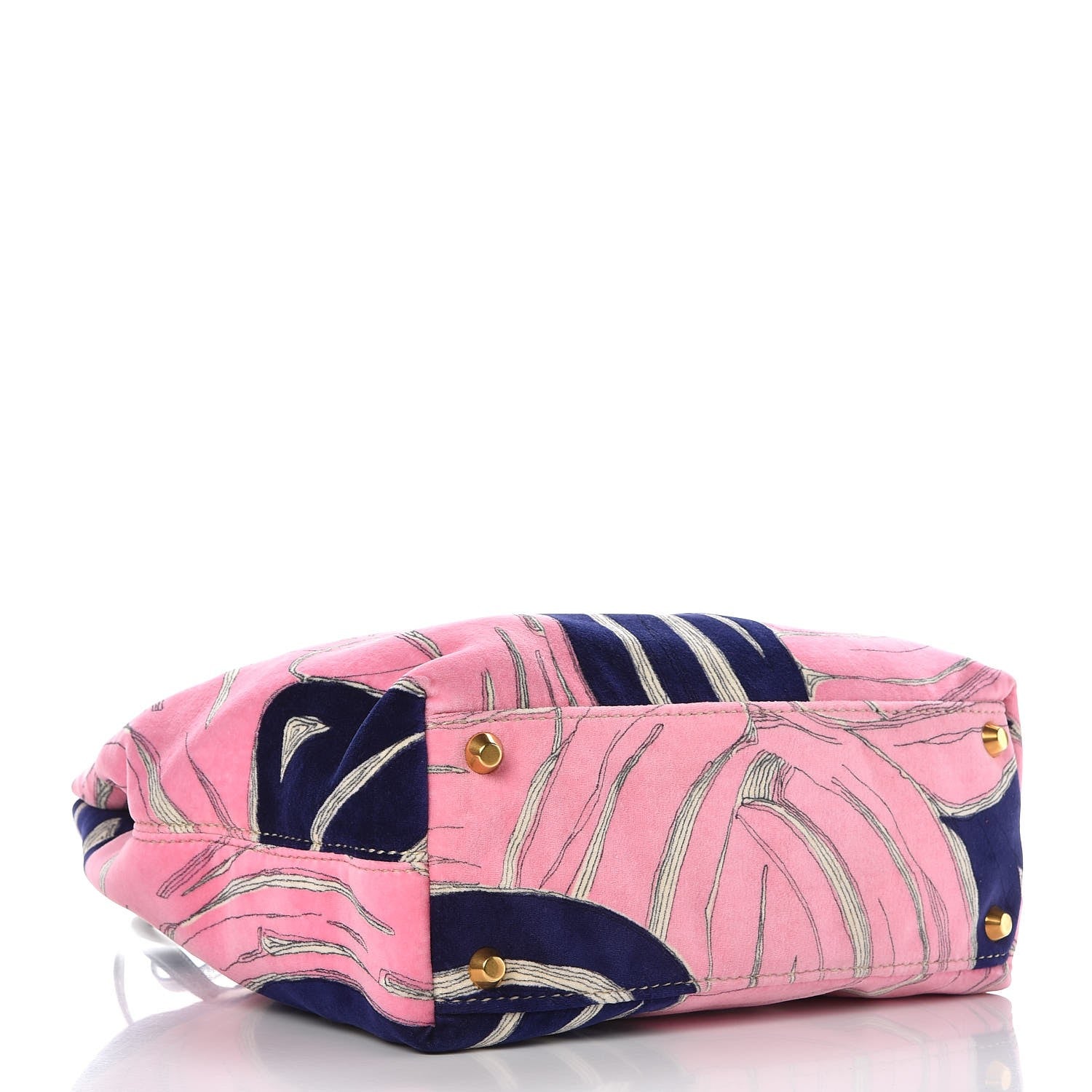 Miu Miu Velour Floral Tote Pink 4 of 9